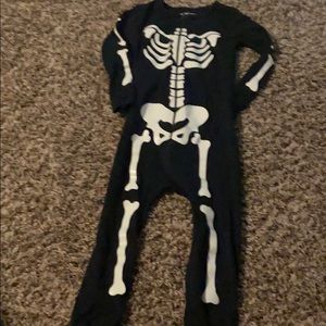 3t boy one piece skeleton pajama set